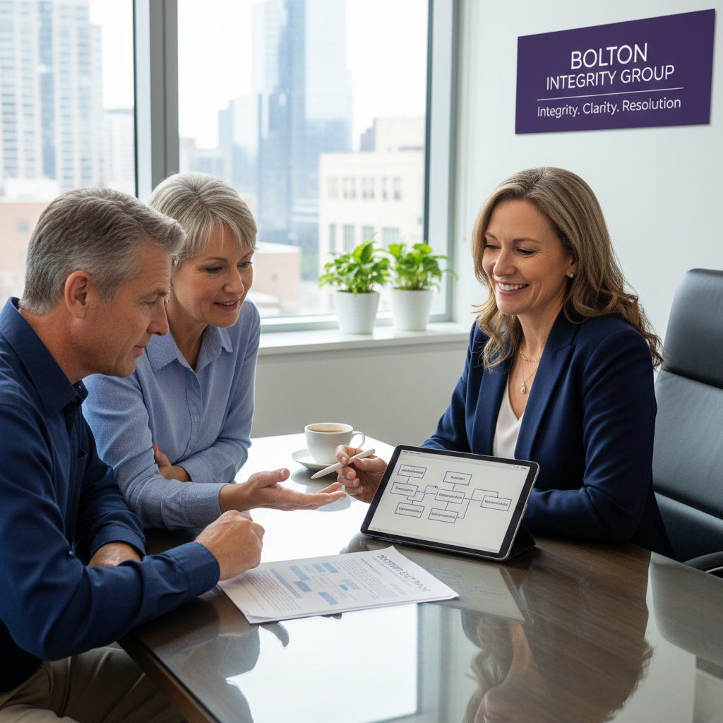 Professional advisor consulting with client about a customized timeshare exit plan